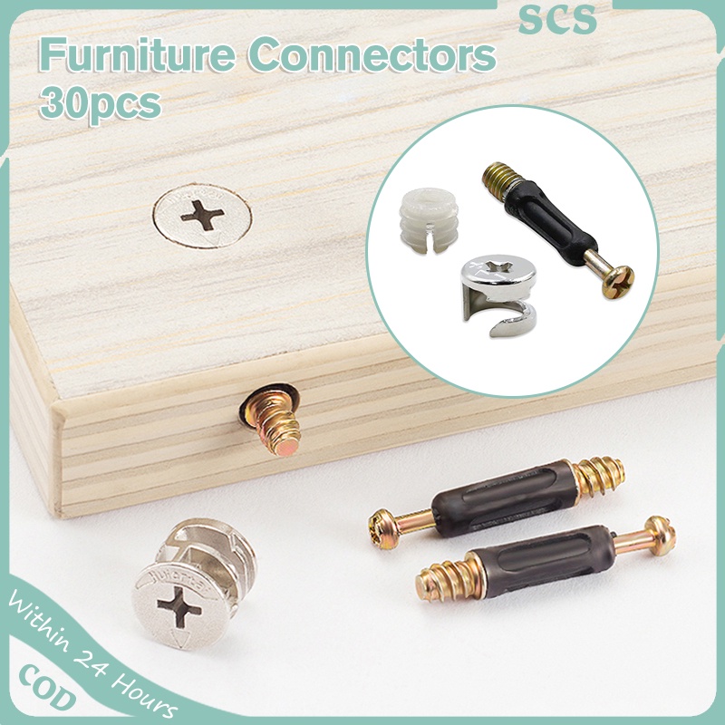 10 Sets 3 in 1 Furniture Connecting Fittings Cam Lock Nuts and Cam
