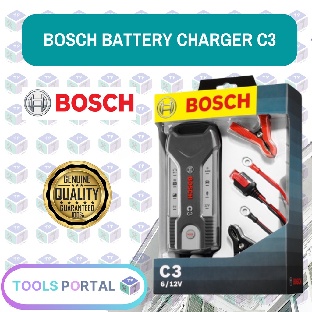Bosch Smart 4Stage Automatic Battery Charger C3 (6/12Volts) Shopee