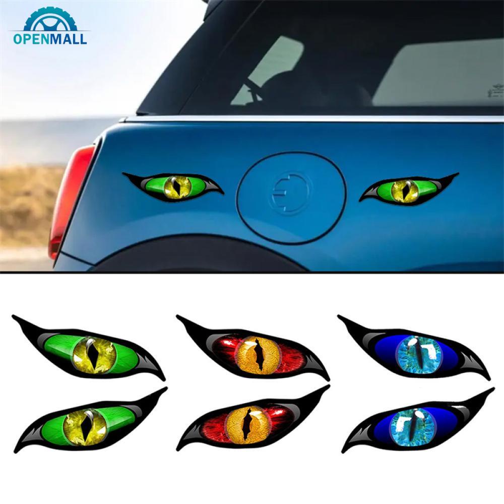 OM 13cm x 9.5cm for Evil Yellow Eyes RV Motorcycle Car Stickers ...