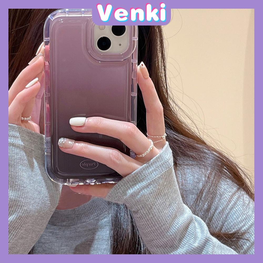 Case For iPhone 14 Pro Max TPU Soft Jelly Airbag Case Purple Gradient Transparent Case Camera