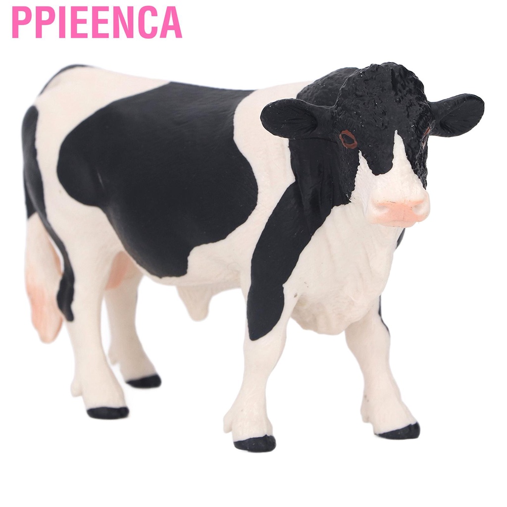 Ppieenca Kid Simmental Cattle Figurine Toy Black White Cow Statue For ...
