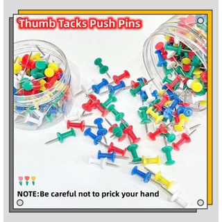  Clear Push Pins Small Plastic Thumb Tacks Steel Point