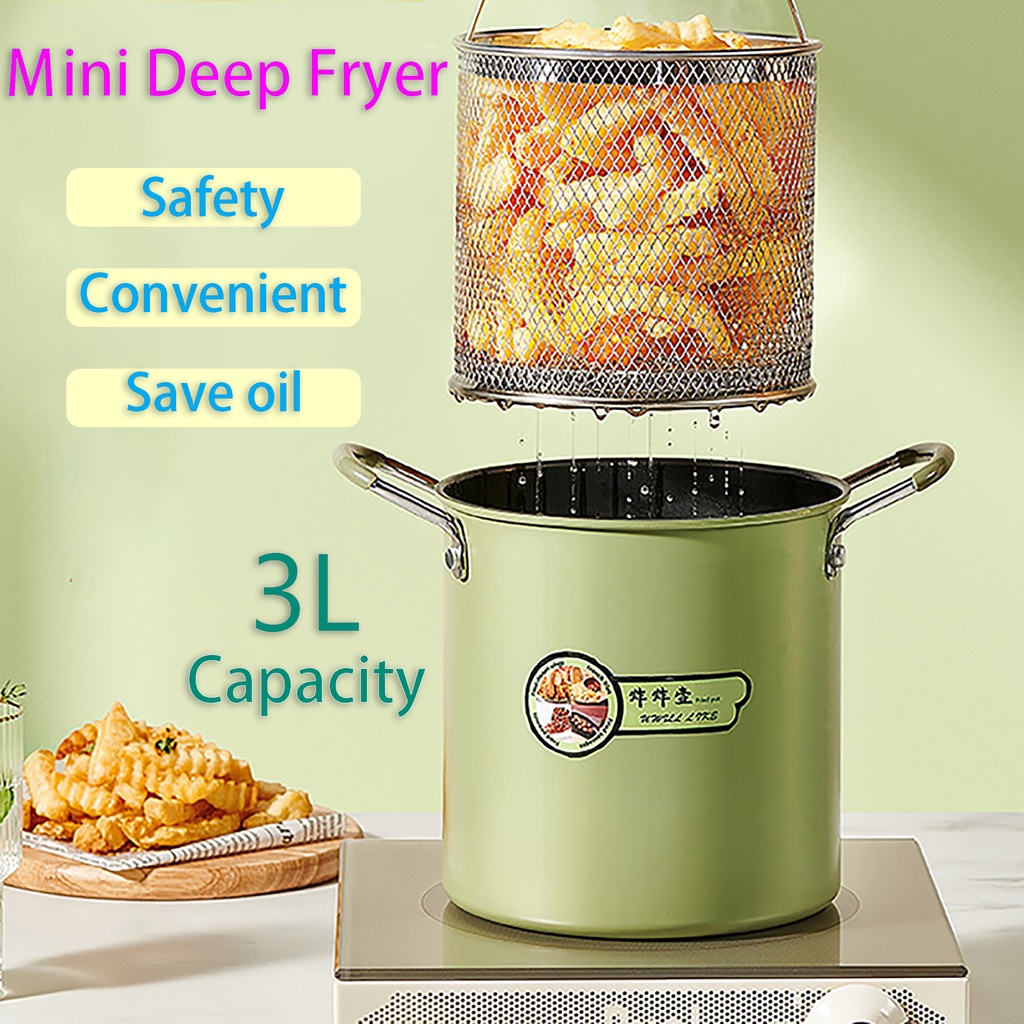 Home Deep Fryer Pan Mini Multifunctional French Fries Fryer Gas Type