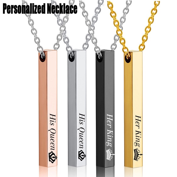 Free Engrave !! Engraving Personalized Square Stainless Steel Bar