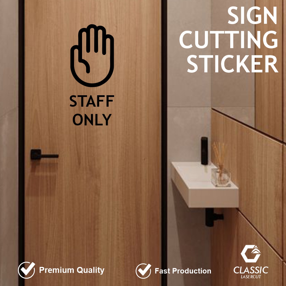 Sign Sticker Staff Only/Sign Sticker/Sign Door 15 x 35cm | Shopee ...