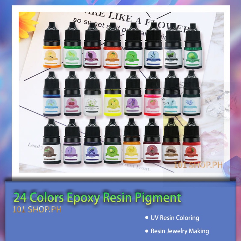 24 Colors Epoxy Resin Pigments Environmentally Friendly UV Epoxy Resin