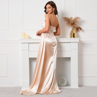 Satin Mermaid Evening Dresses Long One Shoulder Banquet Party Gowns ...