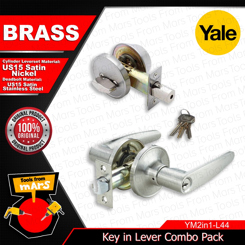 YALE Original 2IN1 Key In Lever Lock Set Combo Pack Entrance Leverset Door Lock YM2IN1L44 •TFM