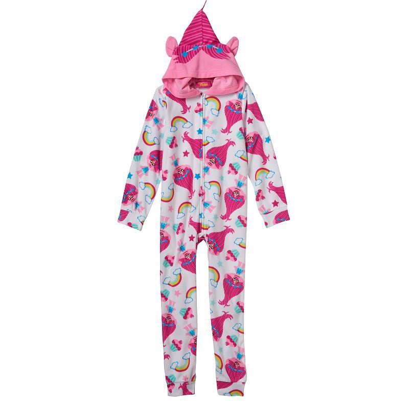 Trolls POPPY Hooded Girls Onesie Union Suit Costume Size 8 (810 yo