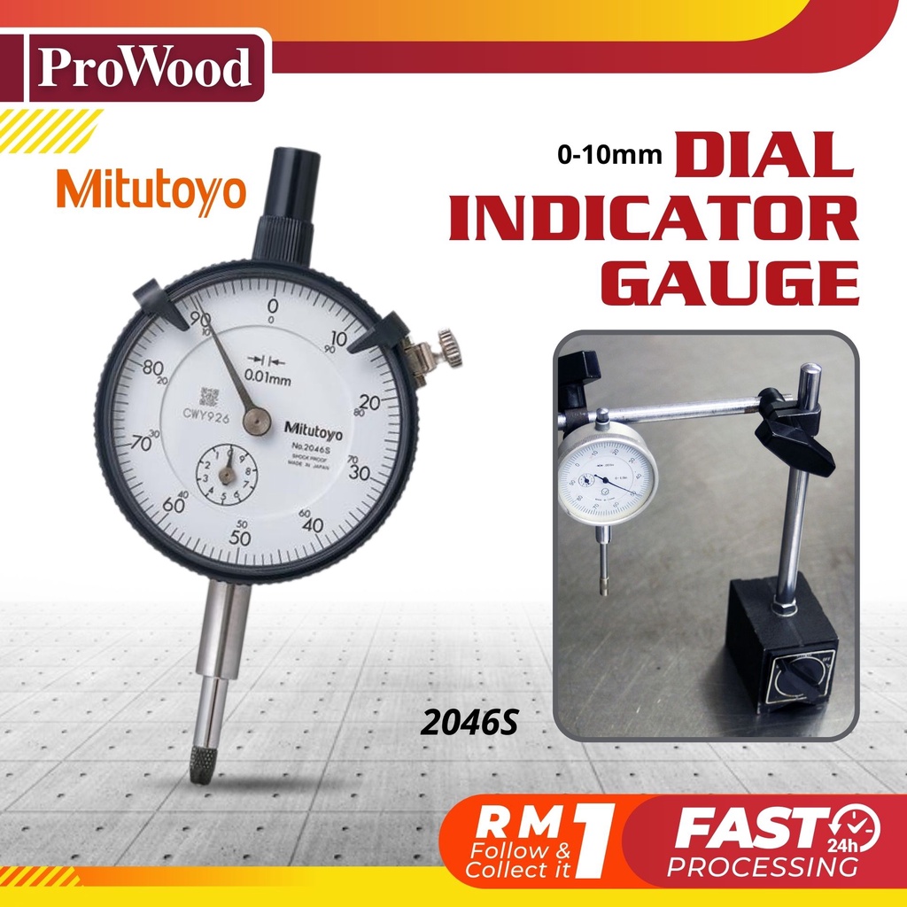 MITUTOYO 010mm Dial Indicator Dial Gauge Measuring Lug Black Gauge