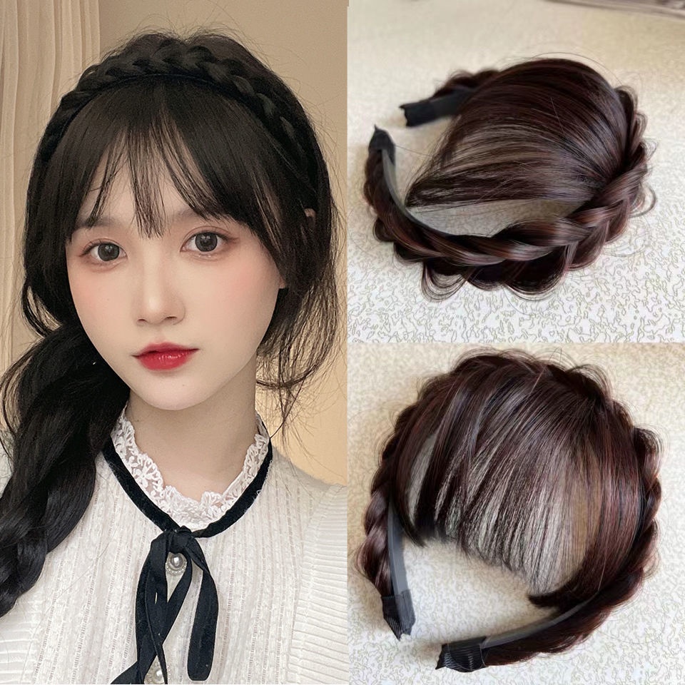Wig Bangs Hairband Fake Hair Headband Fringe Hair Extension Women Girls