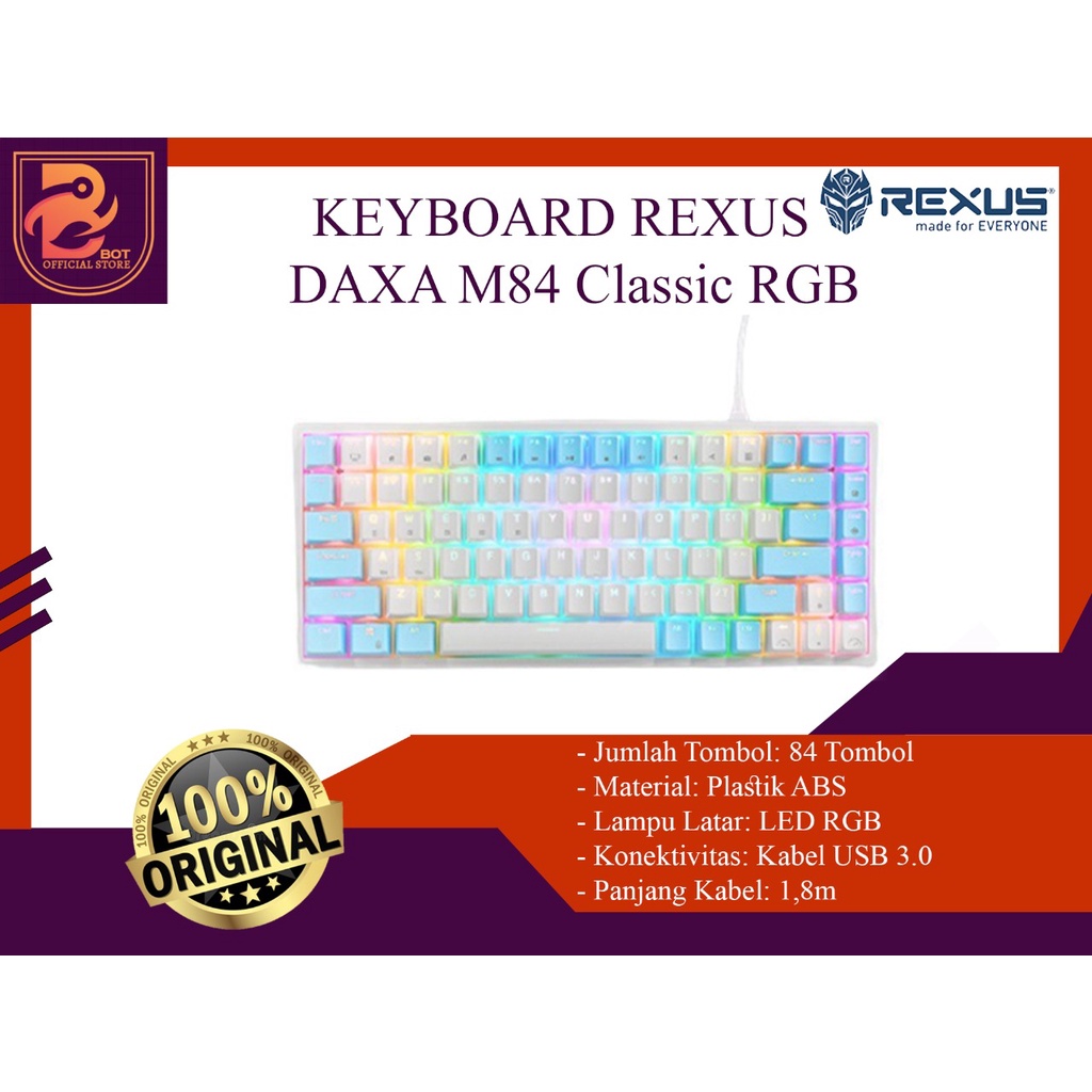 Rexus Keyboard Wireless Gaming Mechanical Daxa M84 Classic Original ...