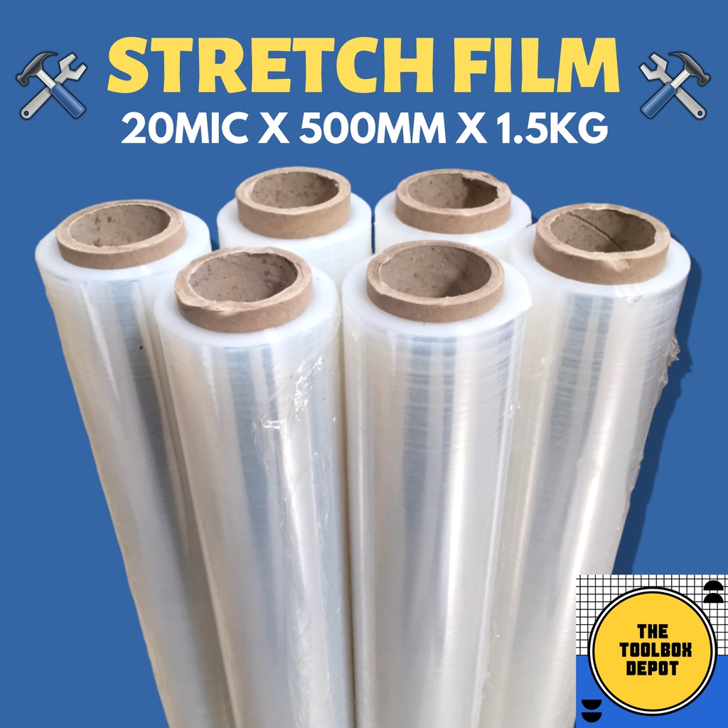 Pallet Stretch Film 1.5Kg x 500mm 20 Microns Plastic Film / Pallet