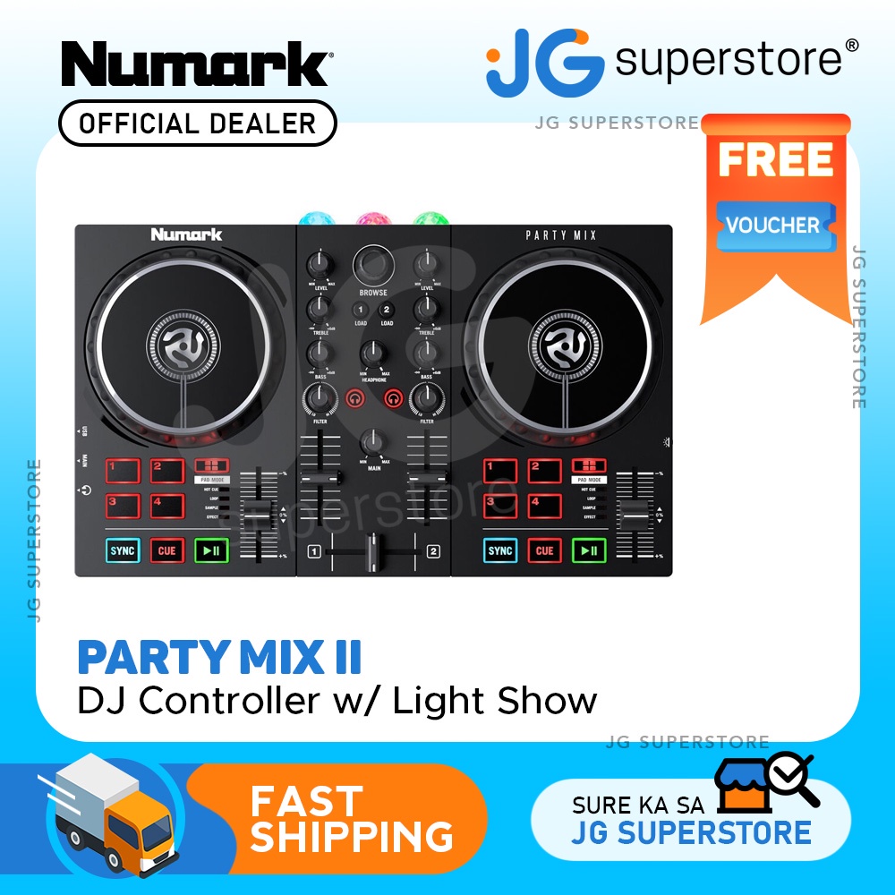 Numark Party Mix II USB DJ Controller with BuiltIn Light Show Smartphone , Laptops JG