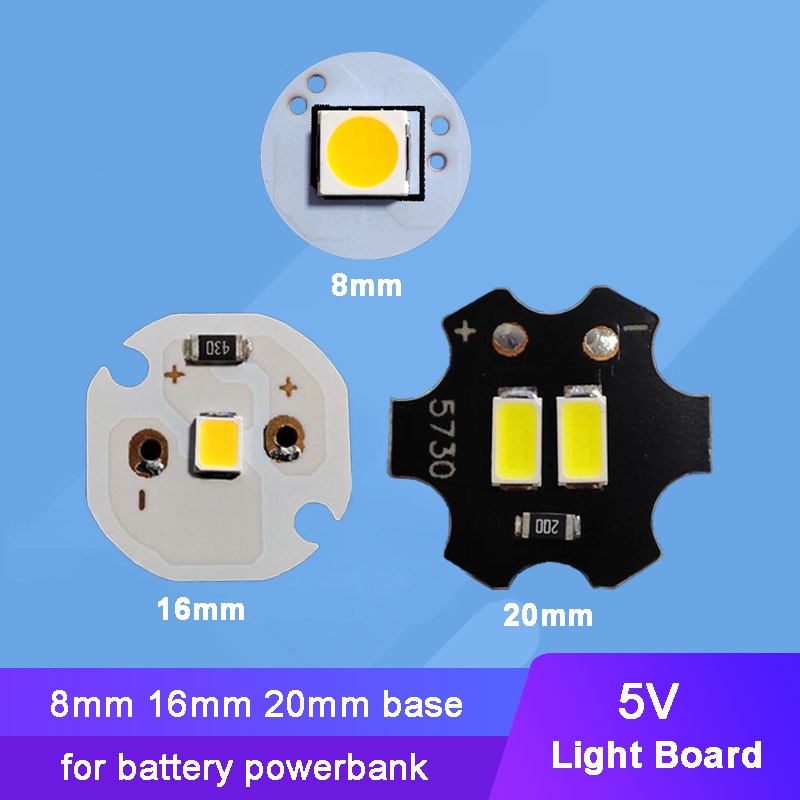 10pcs 5V White Warm LED Bead Light + 8mm 16mm 20mm Base | Shopee ...