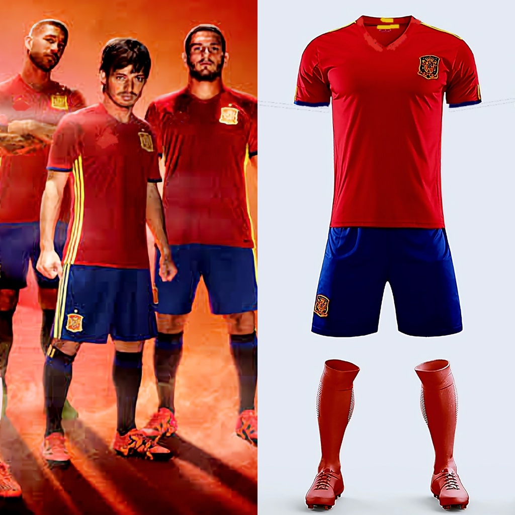 World Cup Spain National Team Classic Adult Jersey Set | Shopee Philippines