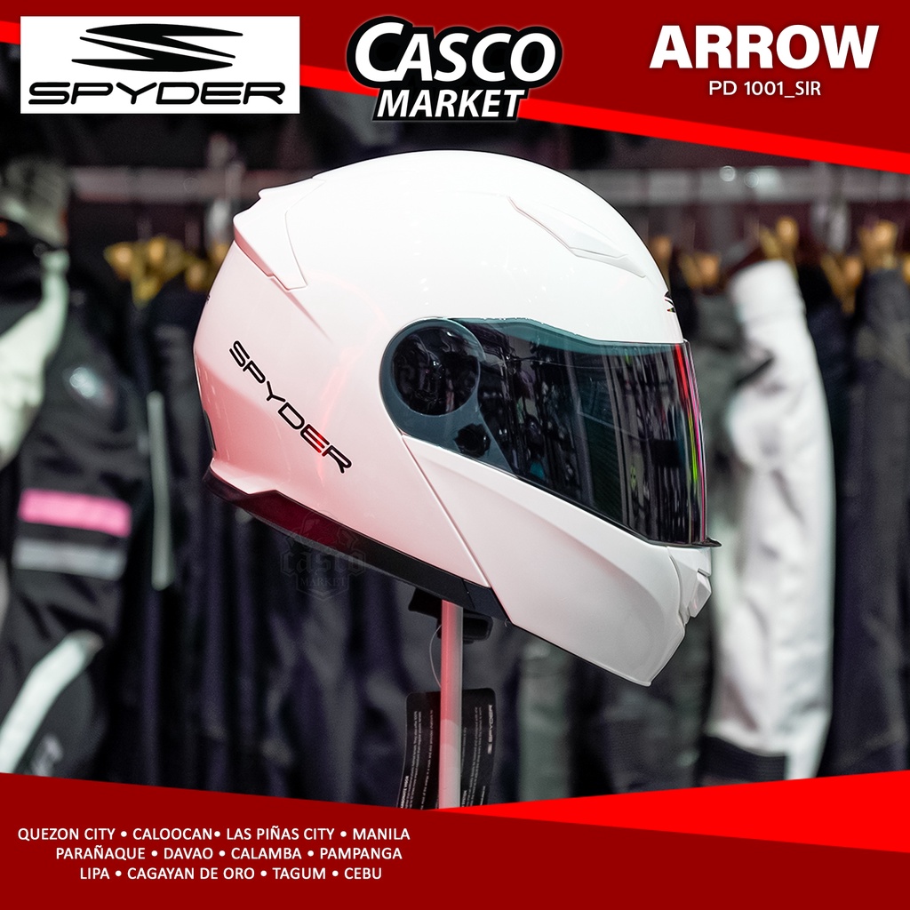 SPYDER ARROW MODULAR DUAL VISOR MOTORCYCLE HELMET MOTOGEAR | Shopee ...