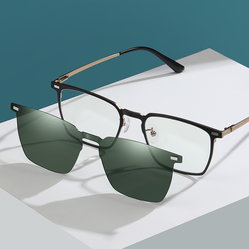 New polarizing sunglasses Fashion dazzling square frame blue blocking