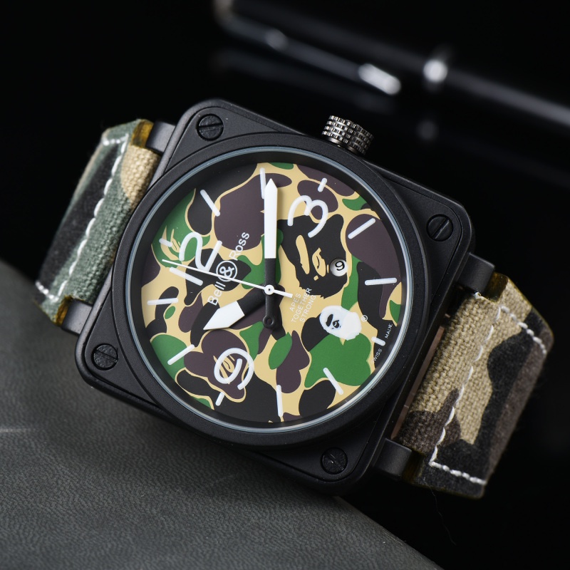 Fashion Camouflage Automatic Mechanical Bell & Ross Rubber Band Square