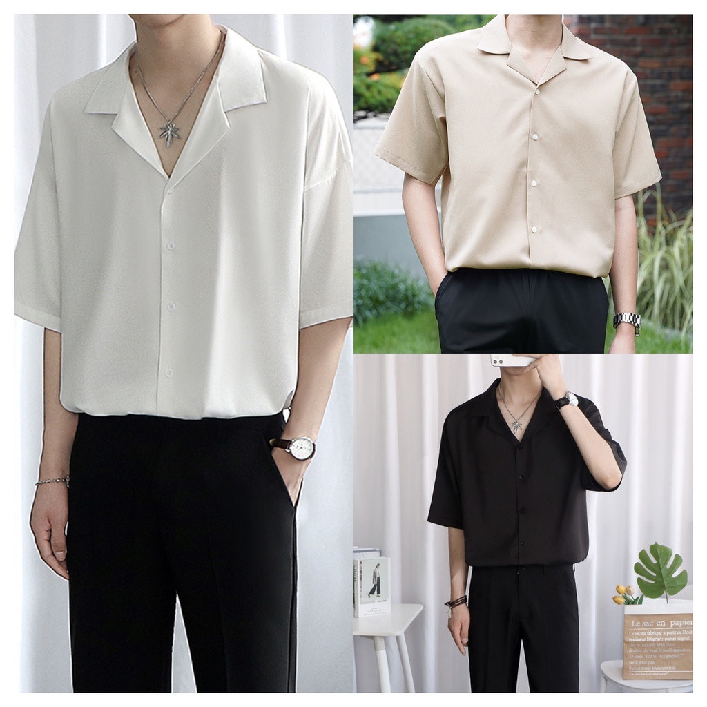 Korean Cotton Lapel Shirt in Multiple Colour