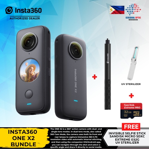INSTA360 ONE X2 POCKET 360 STEADY CAM W/ INVISIBLE SELFIE STICK