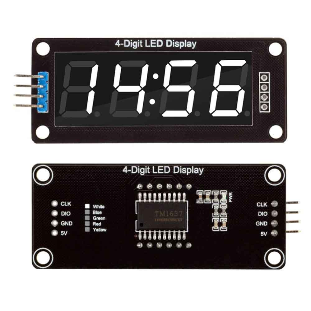 5pcs TM1637 4-Digit 0.56 inch Yellow Digital LED Display Tube Decimal 7 ...