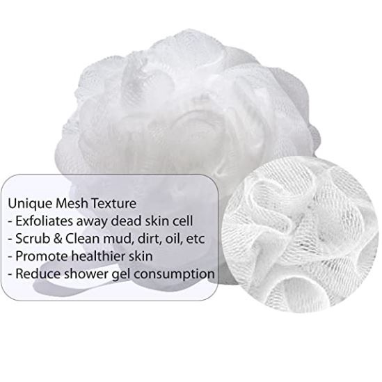 Exfoliating Loofah Mesh Body Bath Scrub Shower Ball Sponge Washcloth ...