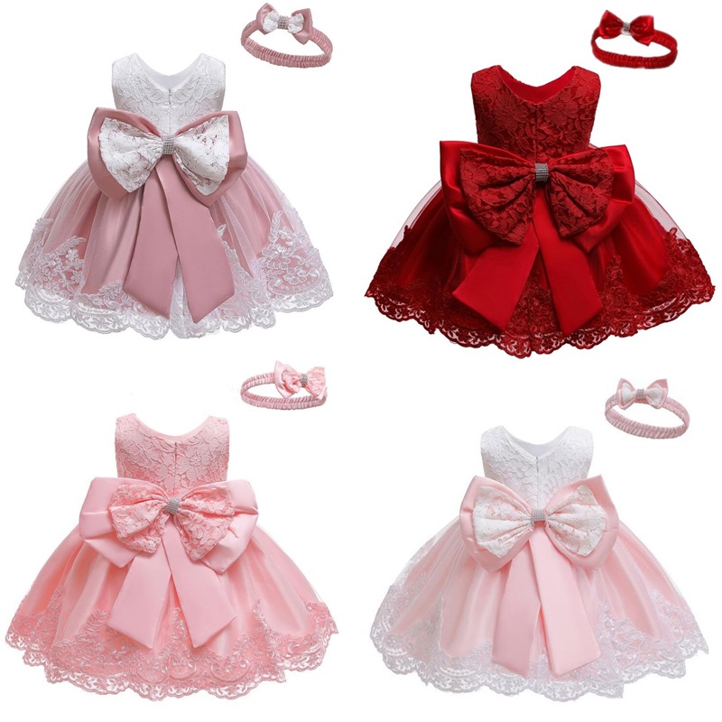 Gown For Baby Girl Kids Flower Lace Embroidery Party Birthday Tutu ...