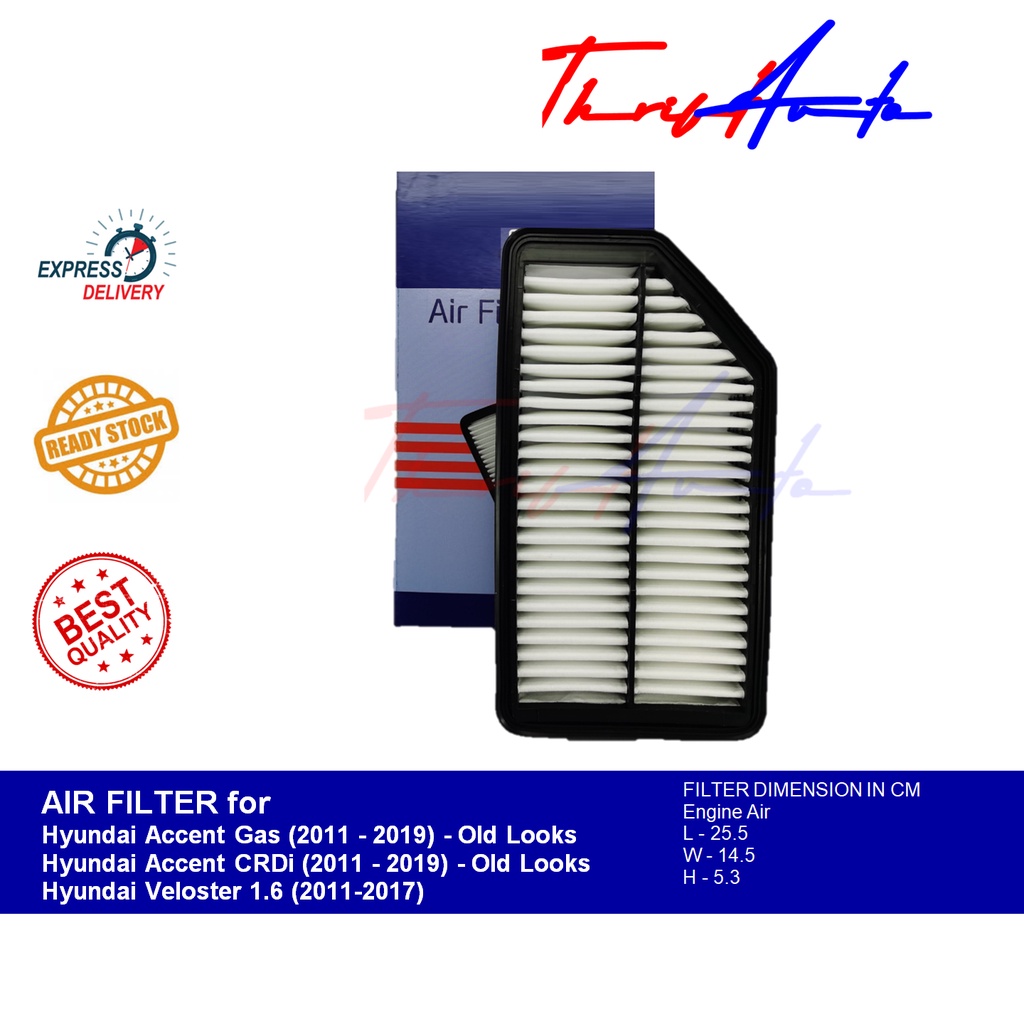 Air Filter for Hyundai Accent (2011 - 2019) - OLD LOOKS and Hyundai ...