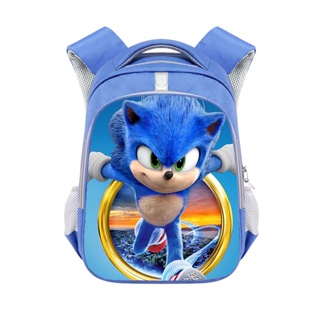 6 ITEMS Sonic the Hedgehog 16Backpack Set- sonic cap, Lunch Bag