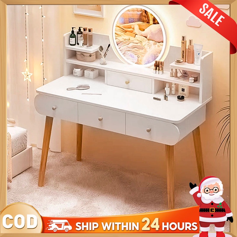 Beauty LED Light Dressing Table with Mirror Vanity Table with Mirror for Home Bedroom