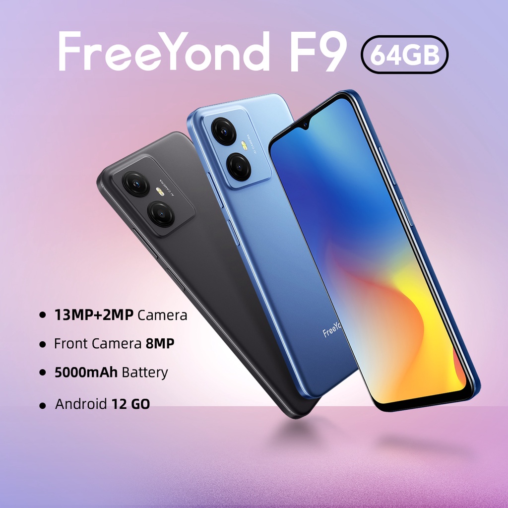 FreeYond F9 Smartphone/Real Dual Camera13MP+2MP+8MP/6.52" HD+ Display