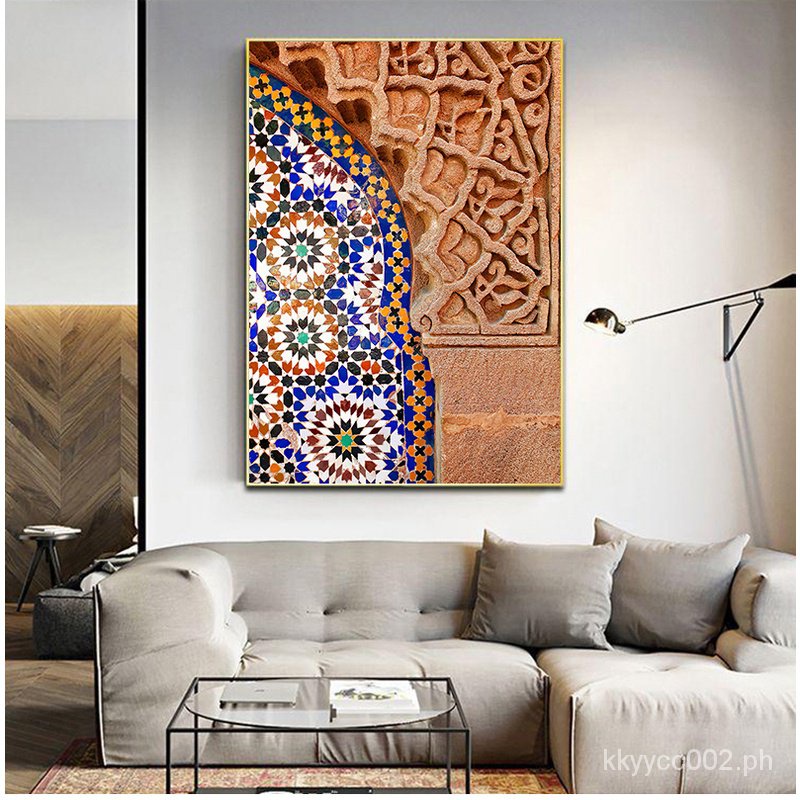 Moroccan Wall Art Canvas Print Marrakesh Architecture Poster Boho Wall ...