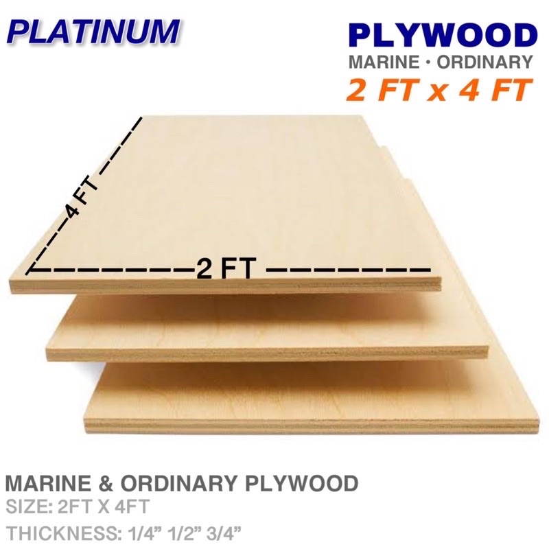 2FT x 4FT Plywood Marine • Ordinary 1/4” 1/2” 3/4” Sold Per 2FT