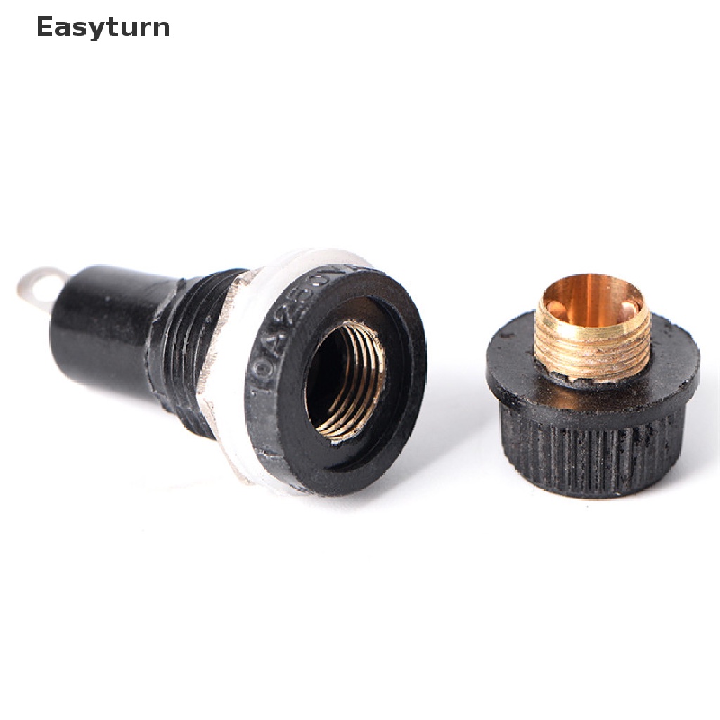 Easyturn 5PCS Chassis Panel Mount Fuse Holder Socket For 5*20 Glass