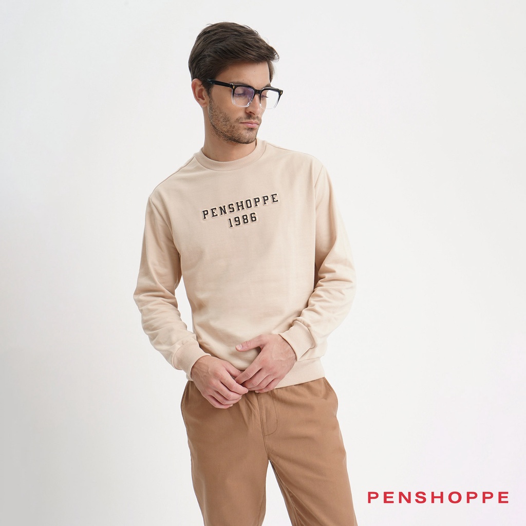 Relaxed Fit Pullover Sweater With Embossed Print For Men