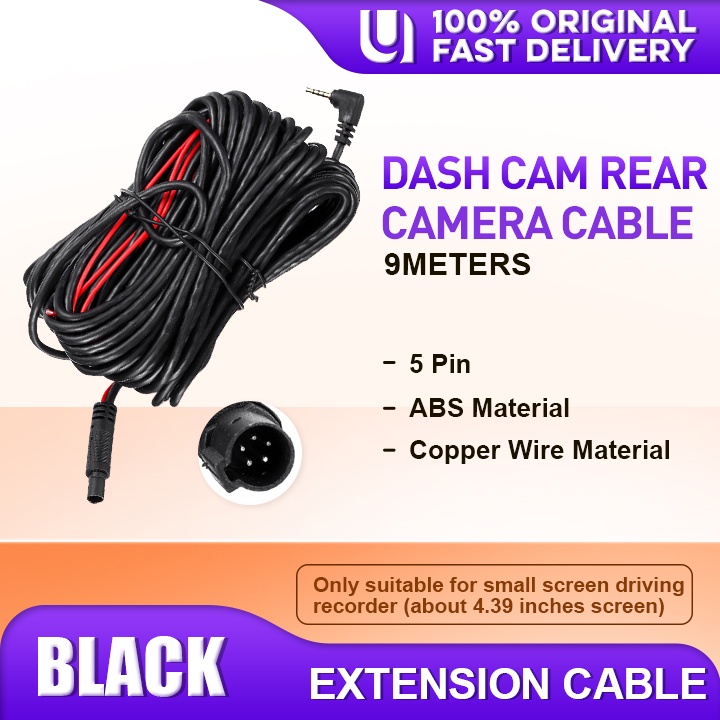 5 Pin 9m Long Line Cable Dash Cam Rear Camera Cable Car Recorder Rear