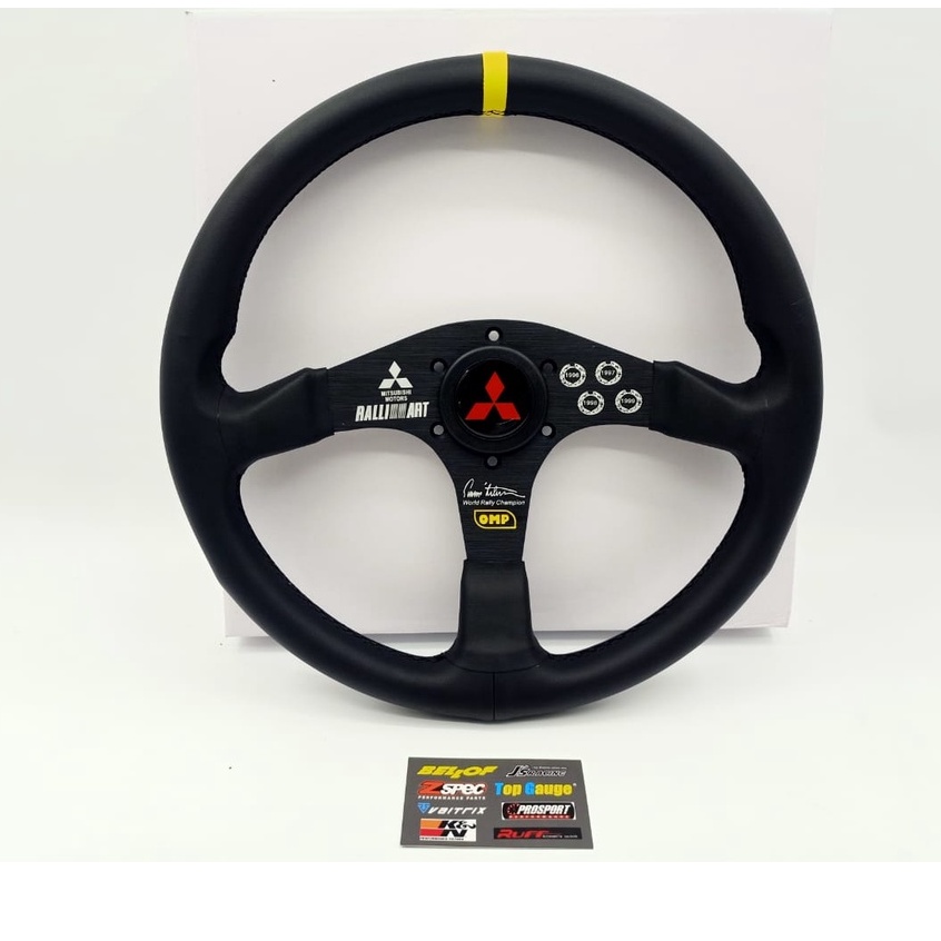 OMP Ralliart Tommi Makinen Sport Steering Wheel Leather Flat TME WRC ...