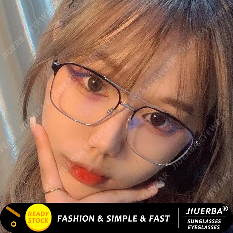 Jiuerba Punk Vintage Fashion Metal Double Beam Eyeglasses Korean