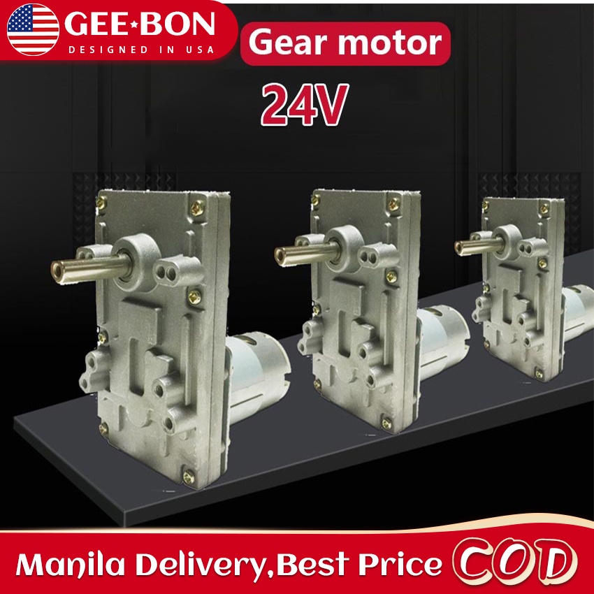 GEEBON Gear Motor Electric Dc Worm Gearbox Speed Reducer Metal High