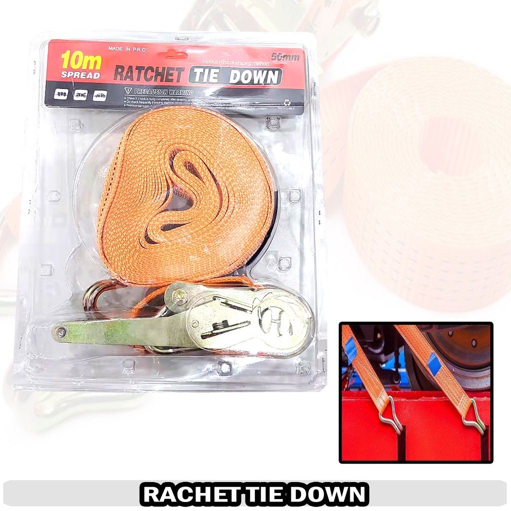 10M Heavy Duty Adjustable Ratchet Cargo Tie Down Straps Luggage Belt