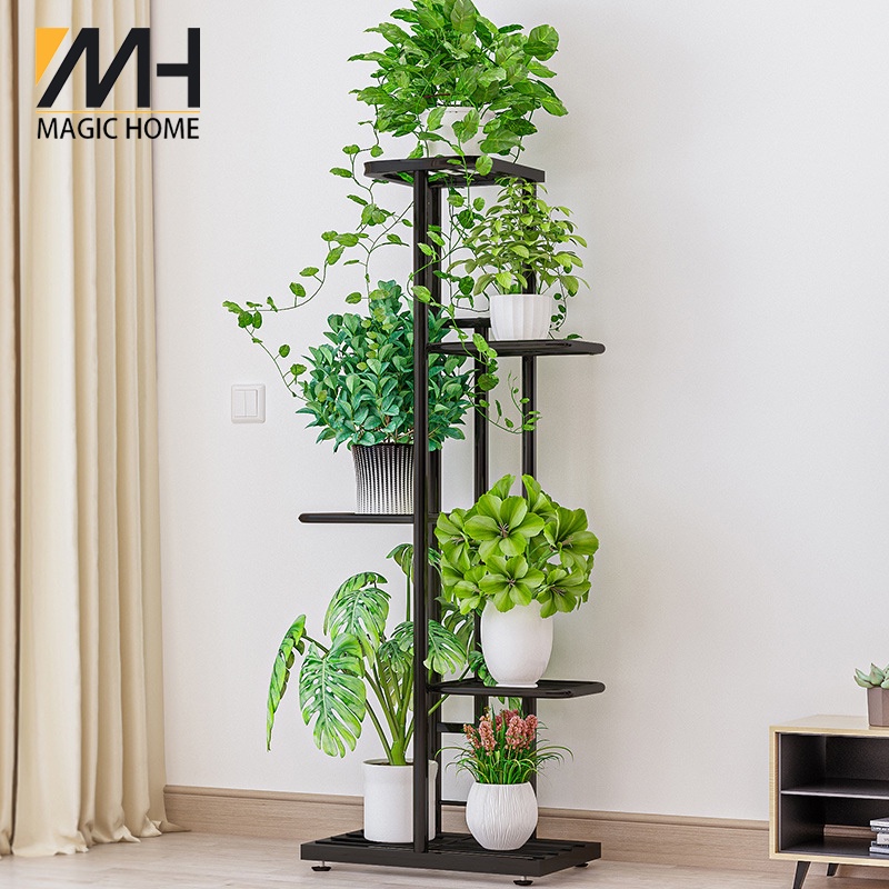 Magic Home Iron Flower Stand Shelf Plant Rack Home Nordic Simple Pot