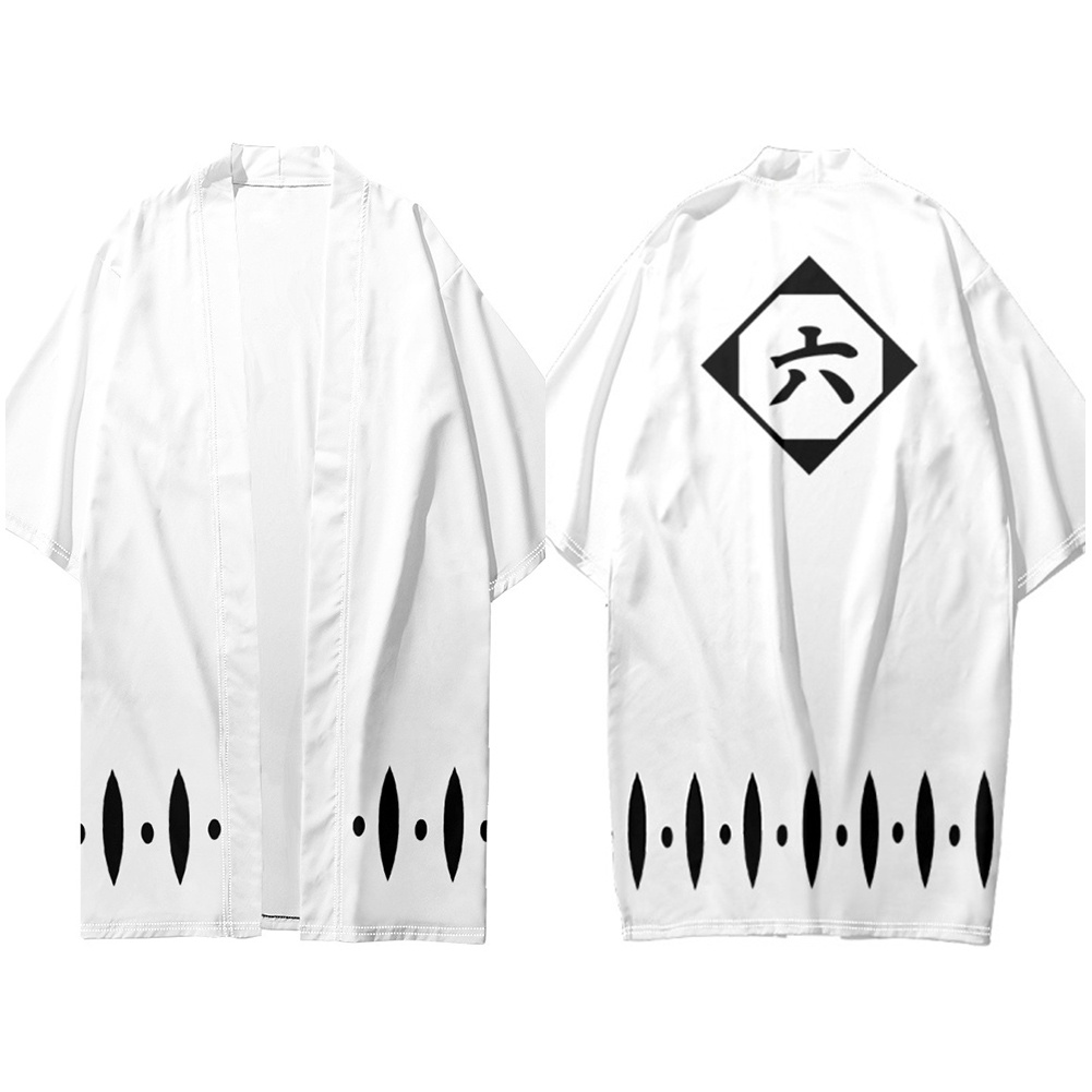 BLEACH Kuchiki Byakuya Cloak Kimono Cardigan Robe Cospaly Costume ...