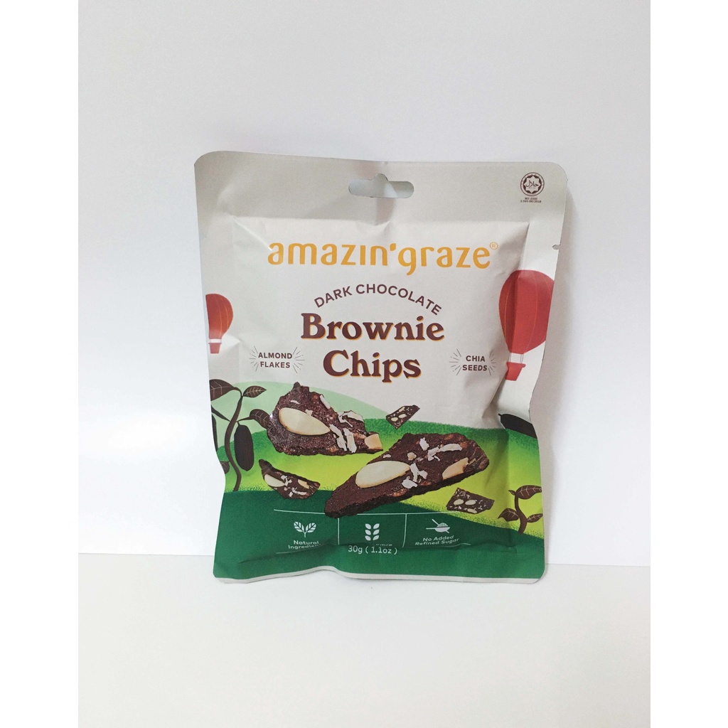 (Halal) Amazin Graze Mini Dark Chocolate Brownie Chips 30g (Exp05/24
