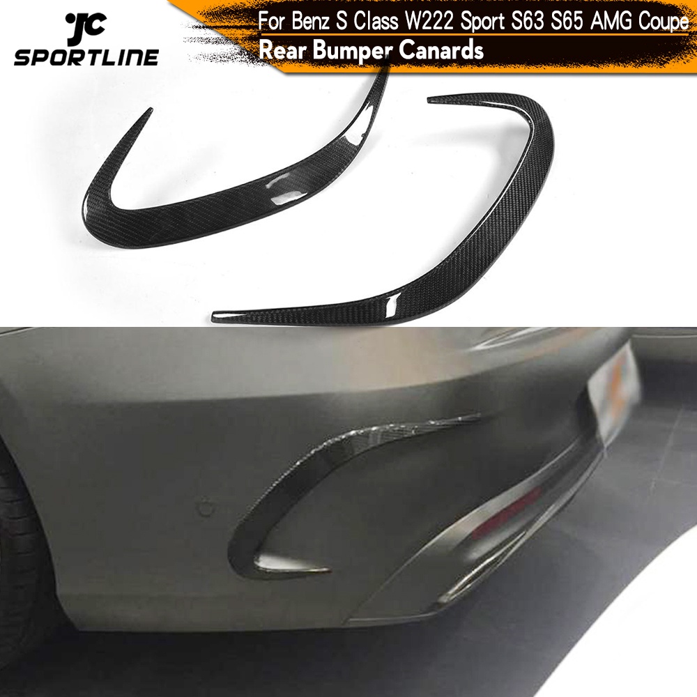 Carbon Fiber Rear Bumper Side Scoop Canards Fins for Mercedes-Benz S ...