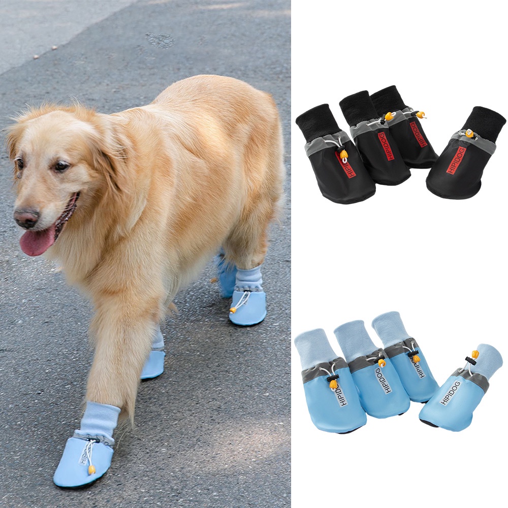 4PCS Breathable Dog Shoes Waterproof Big Pet Shoes Outdoor Shoe For