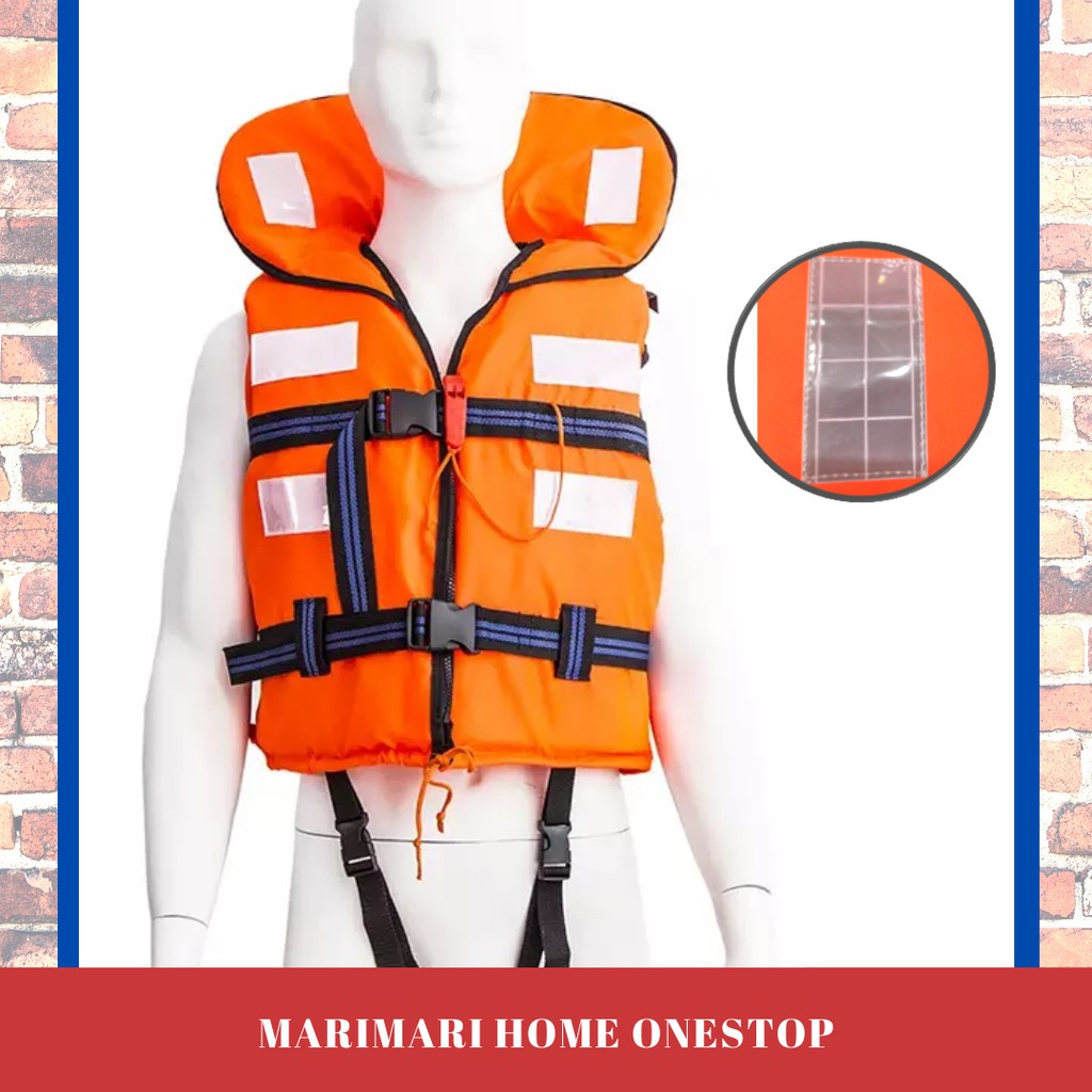Reflective Life Jacket with Whistle and Collar (Free Size) | Shopee ...