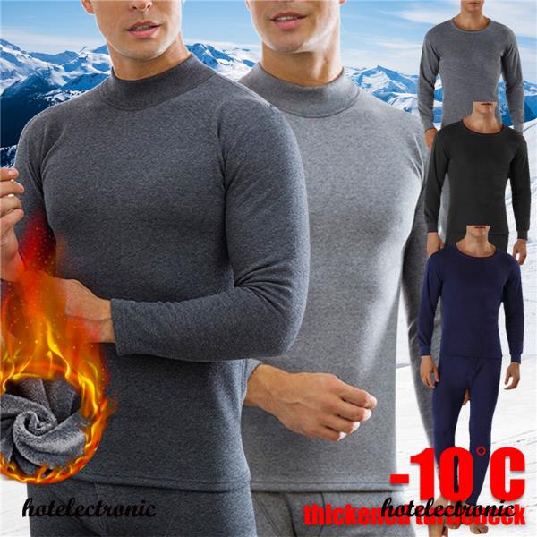 Winter Men Thermal Underwear Naturally Soft Cotton Fleece Lined Warm Panels Pajamas Shopee 4194