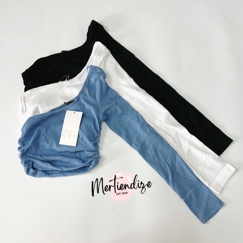 Zara Asymmetric one shoulder Top Authentic Overruns Shopee Philippines