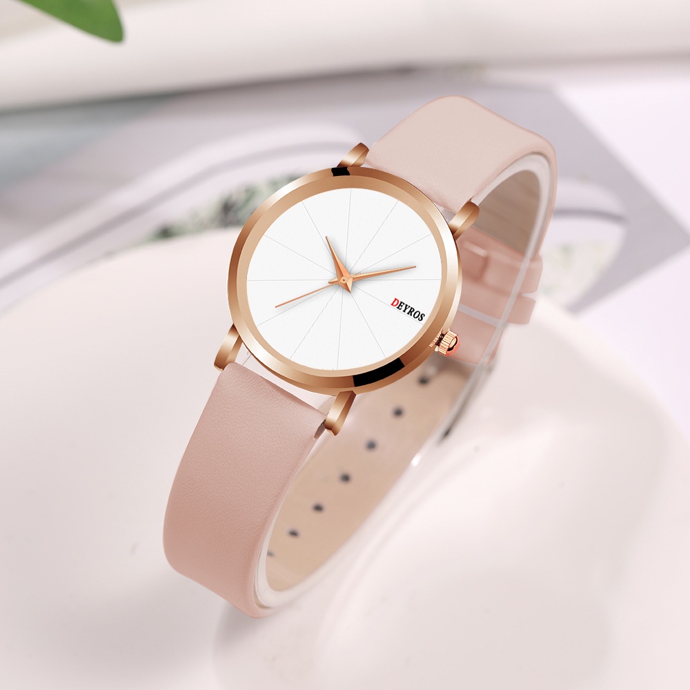 Women Watch Creative Simple No Scale PU Leather Wristwatch For Lady ...